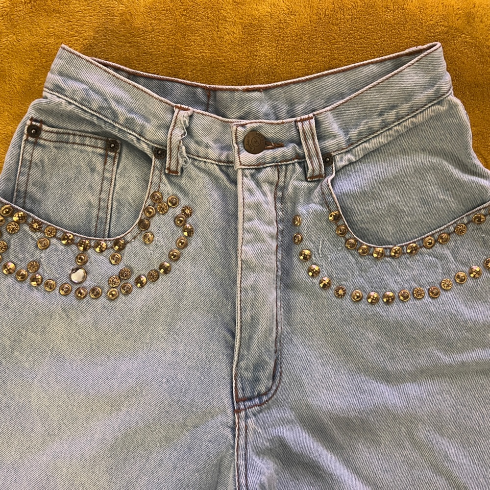 Candie's Vintage 90s Light Blue Jeans with Gold Embellishments